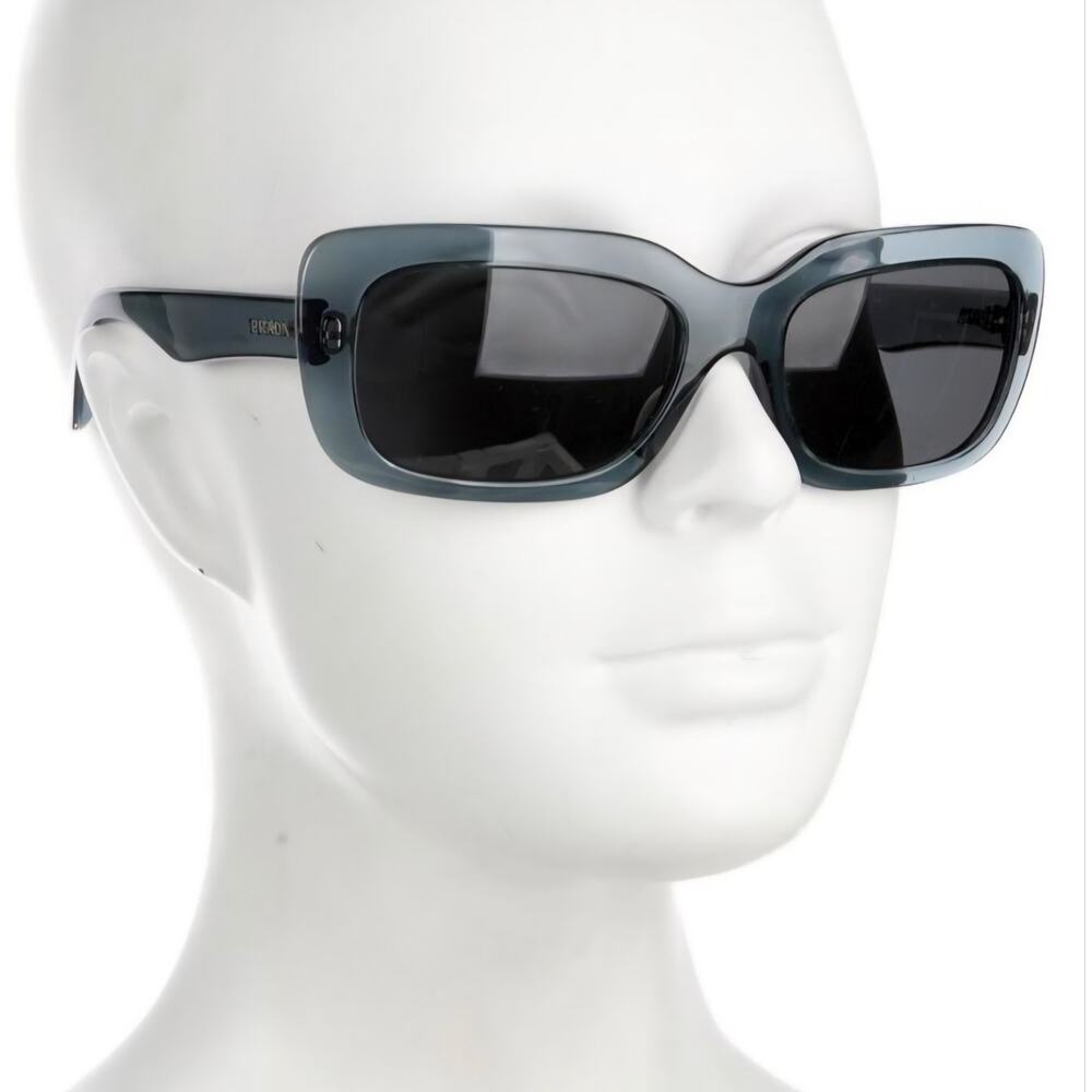 Perfect Vintage Prada SPR23M Sunglasses Transparent Gray-Blue Rectangle Frames - Picture 2 of 9